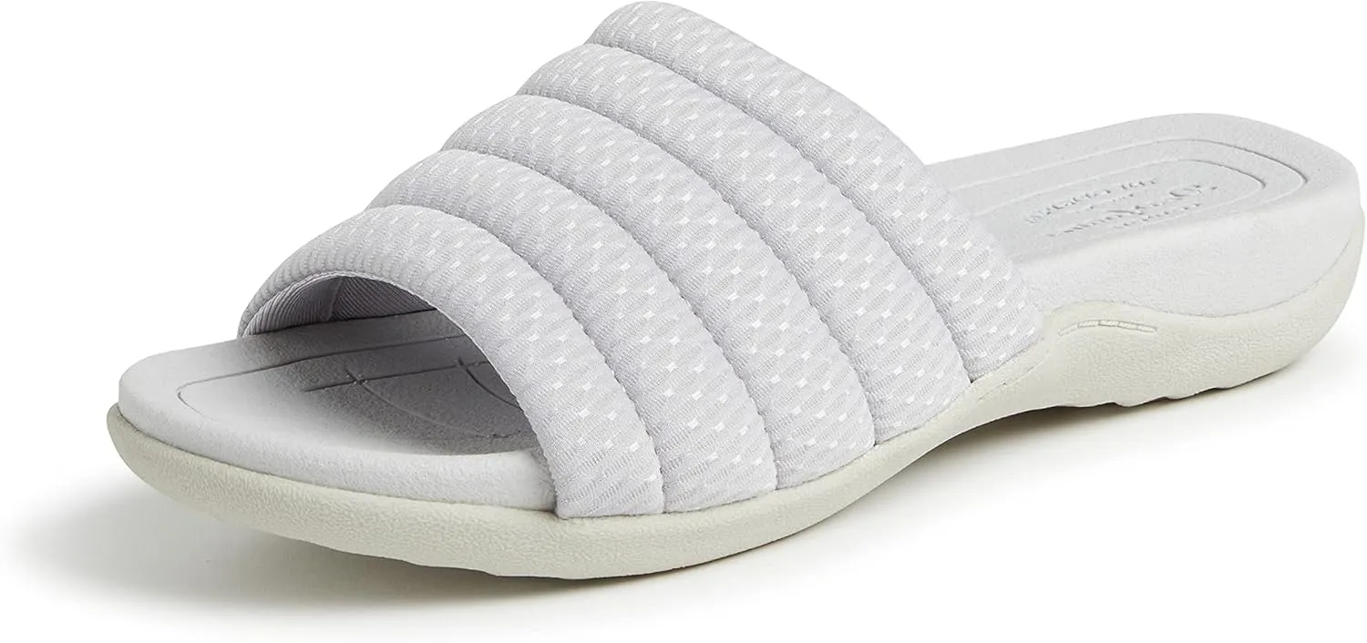Dearfoams Women's Original Comfort Emma Slip on Slide Sandal with Arch Support