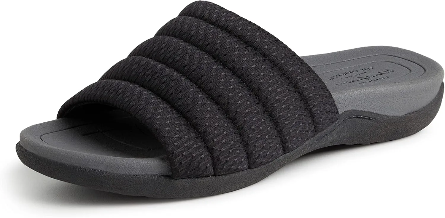 Dearfoams Women's Original Comfort Emma Slip on Slide Sandal with Arch Support
