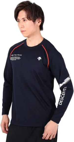 Descente Long-Sleeve Shirt, Volleyball, Sweat Absorbent, Quick Drying, Stretch, Practice, Men's, Women's, Unisex