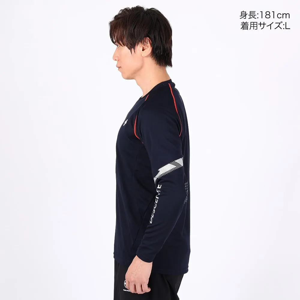 Descente Long-Sleeve Shirt, Volleyball, Sweat Absorbent, Quick Drying, Stretch, Practice, Men's, Women's, Unisex