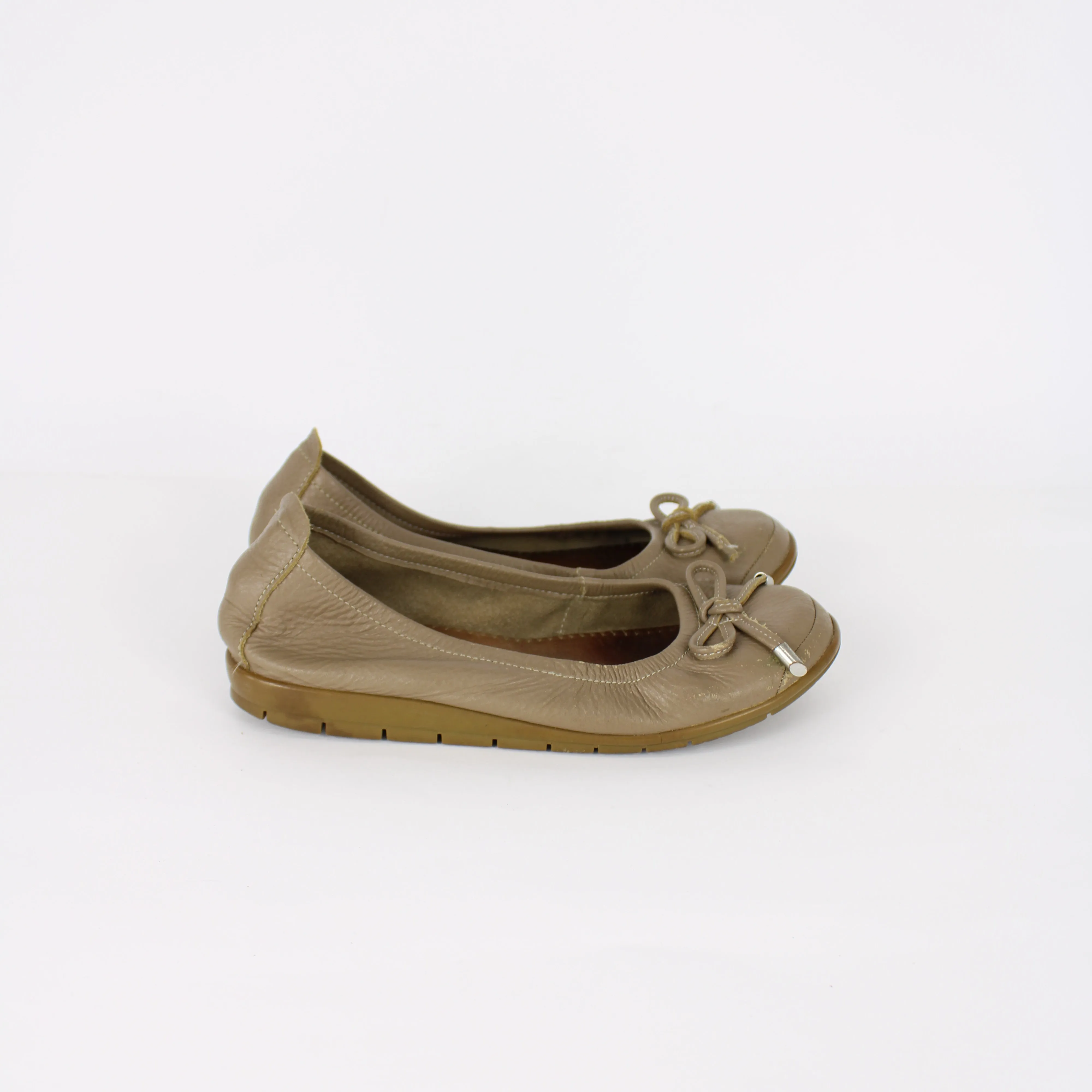 Diana Ferrari Brown Leather Ballet Flat