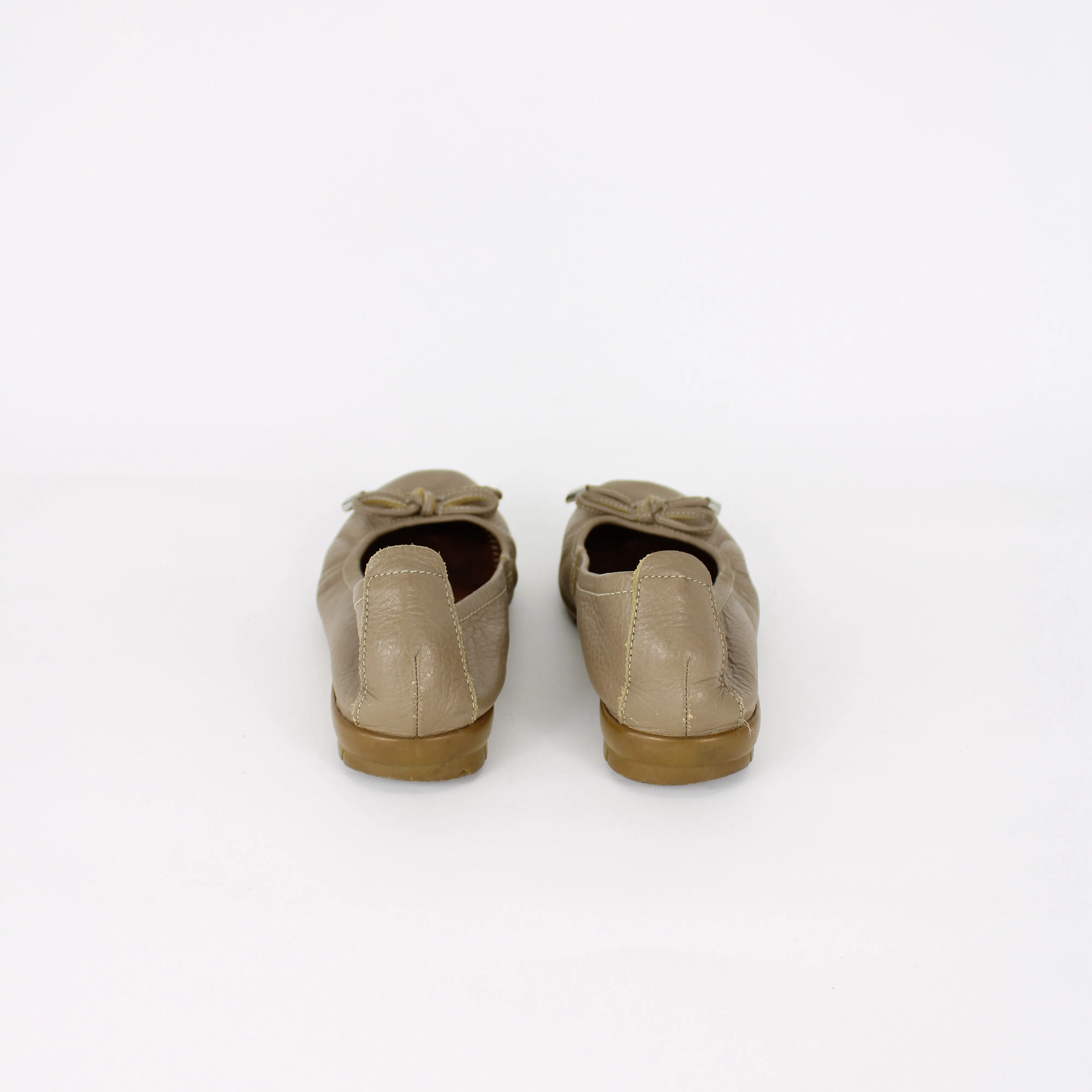Diana Ferrari Brown Leather Ballet Flat