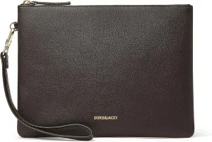 DORIS&JACKY Lambskin Leather Wristlet Clutch Purse For Women Large Soft Designer Wallet With Strap…