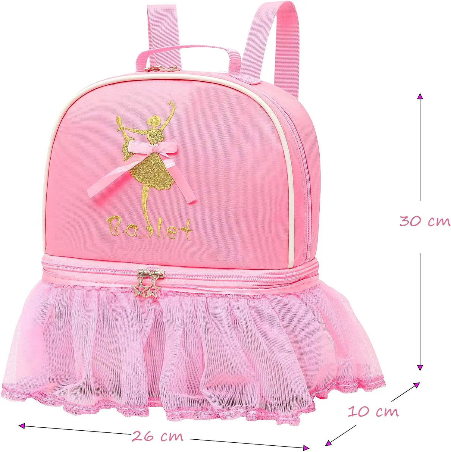 Dorlubel Cute Ballet Dance Backpack Tutu Dress Dance Bag with Key Chain Girls
