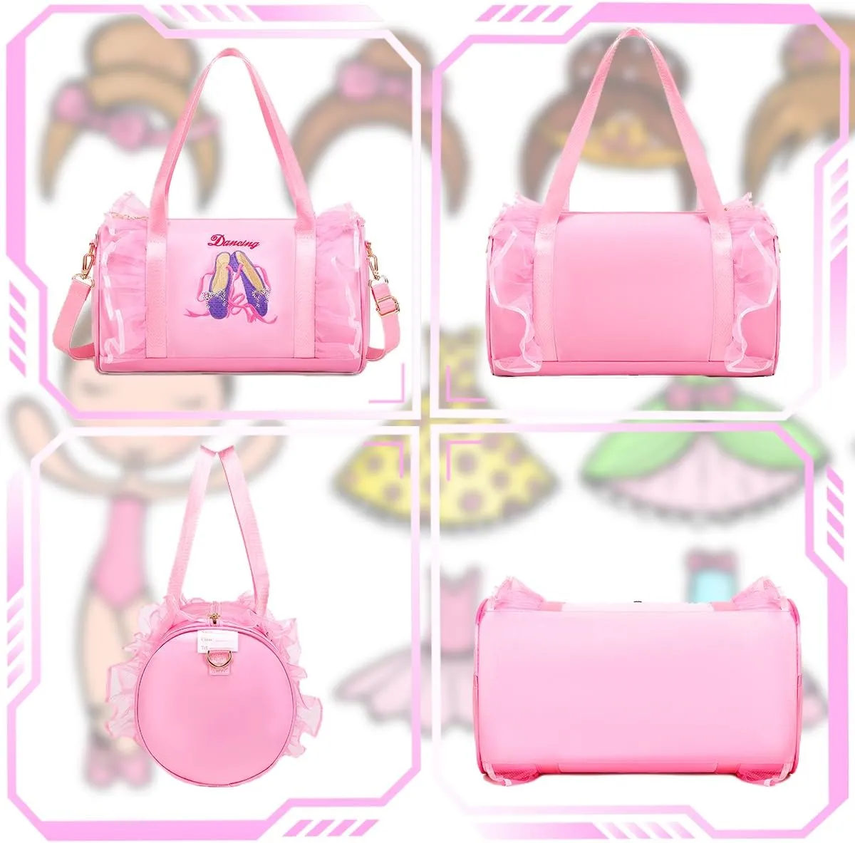 Dorlubel Cute Ballet Dance Backpack Tutu Dress Dance Bag with Key Chain Girls