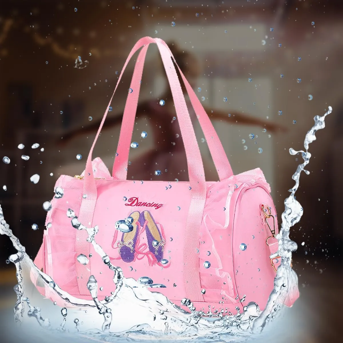 Dorlubel Cute Ballet Dance Backpack Tutu Dress Dance Bag with Key Chain Girls