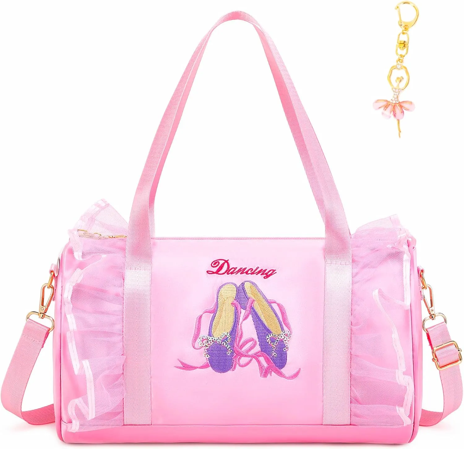 Dorlubel Cute Ballet Dance Backpack Tutu Dress Dance Bag with Key Chain Girls