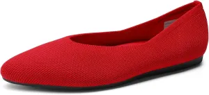 DREAM PAIRS Pointed Toe Flats for Women, Comfortable Dressy Knit Ballet Flats with Arch Support, Women's Dress Shoes for Work Office Business Casual Travel