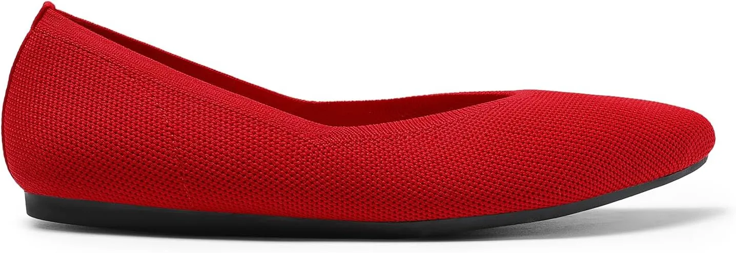 DREAM PAIRS Pointed Toe Flats for Women, Comfortable Dressy Knit Ballet Flats with Arch Support, Women's Dress Shoes for Work Office Business Casual Travel