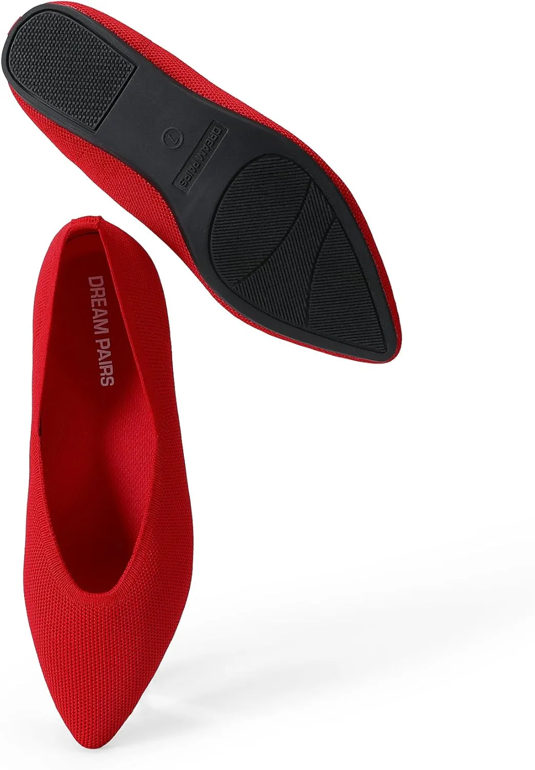 DREAM PAIRS Pointed Toe Flats for Women, Comfortable Dressy Knit Ballet Flats with Arch Support, Women's Dress Shoes for Work Office Business Casual Travel