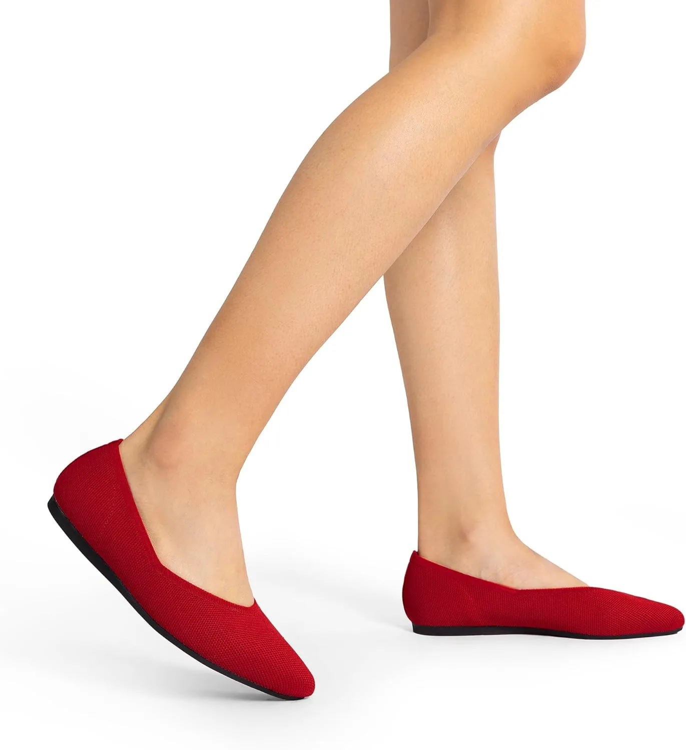 DREAM PAIRS Pointed Toe Flats for Women, Comfortable Dressy Knit Ballet Flats with Arch Support, Women's Dress Shoes for Work Office Business Casual Travel