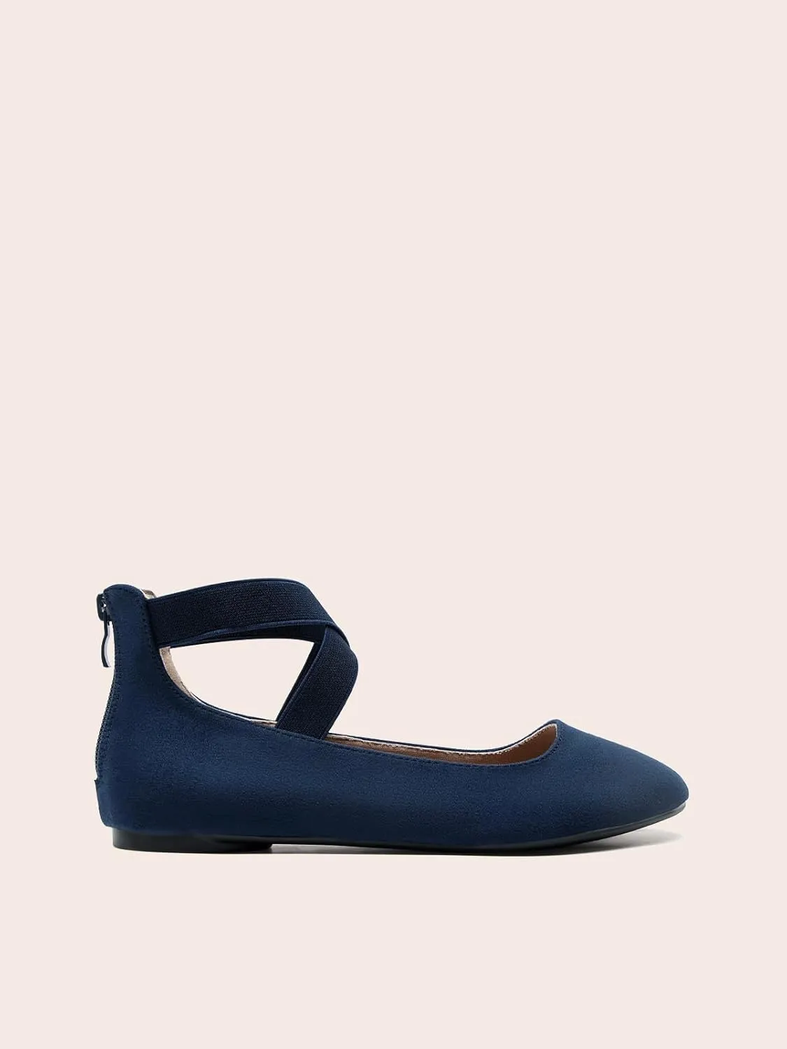 DREAM PAIRS Women's Comfortable Fashion Elastic Ankle Straps Flats Shoes