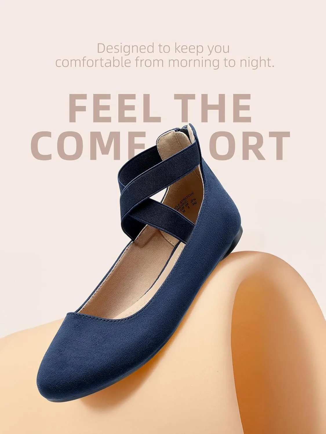 DREAM PAIRS Women's Comfortable Fashion Elastic Ankle Straps Flats Shoes