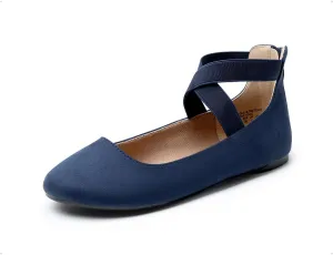 DREAM PAIRS Women's Comfortable Fashion Elastic Ankle Straps Flats Shoes
