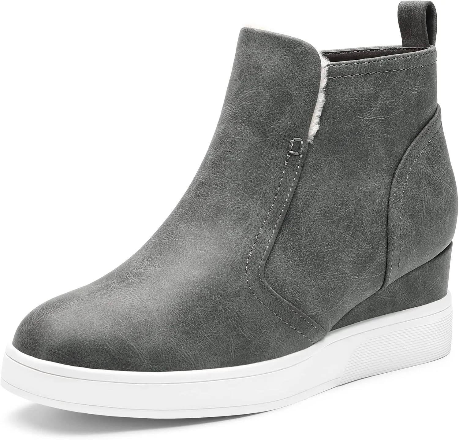 DREAM PAIRS Women’s Slip on High Top Wedge Sneakers Hidden Heel Platform Wedgie Ankle Booties