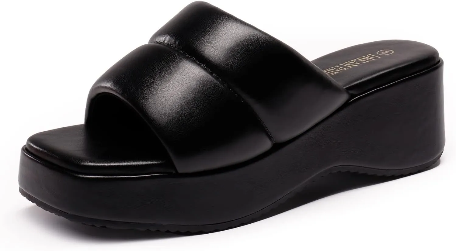 DREAM PAIRS Womens Slip on Slides Wedges Platform Cute Walking Comfort Sandals