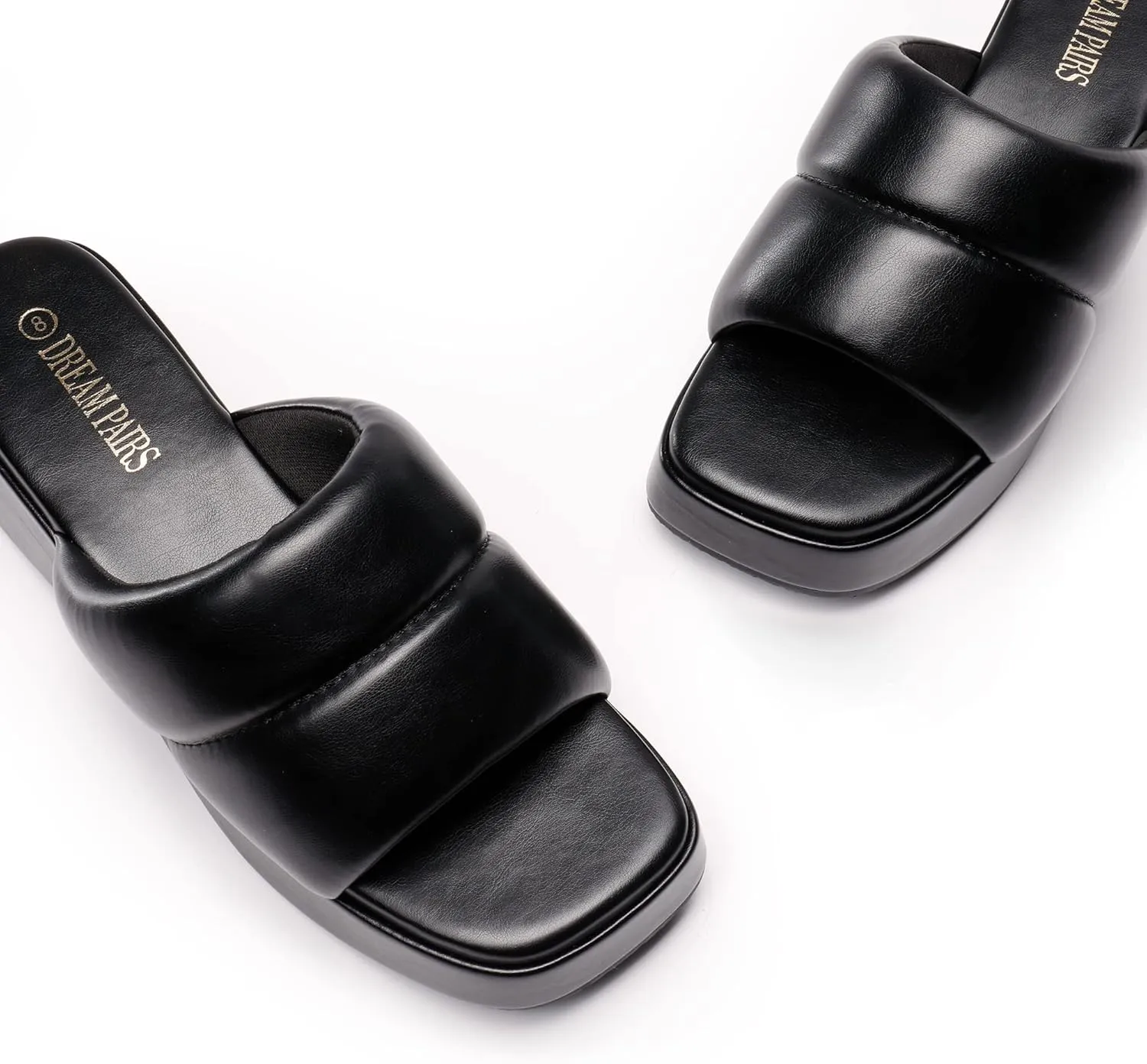 DREAM PAIRS Womens Slip on Slides Wedges Platform Cute Walking Comfort Sandals