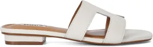 Dune London Women's Loupe Slide Sandal, White, 7