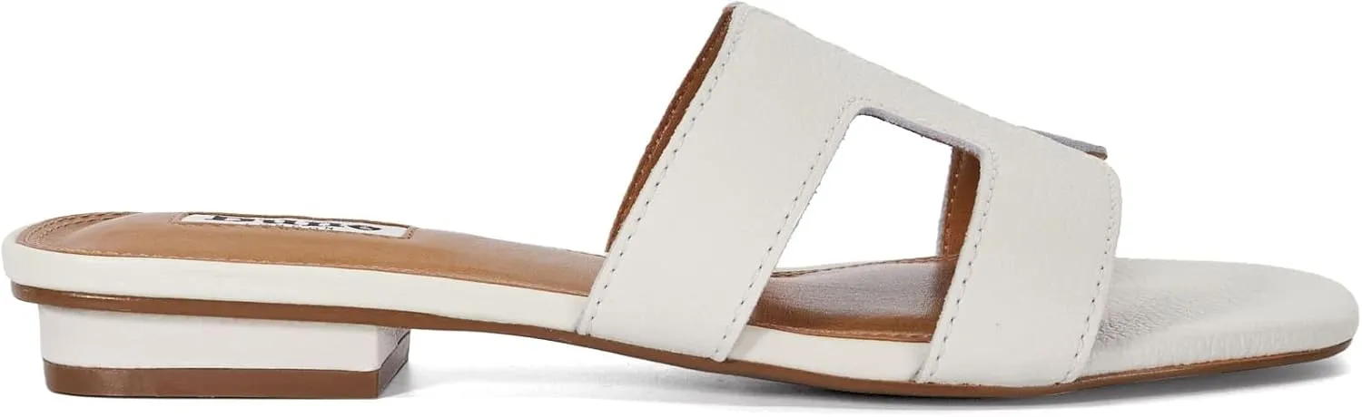 Dune London Women's Loupe Slide Sandal, White, 7