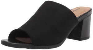 Easy Street Women's Mule, Black Stretch Fabric, 12