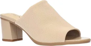 Easy Street Women's Mule, Natural Stretch Fabric, 8 X-Wide