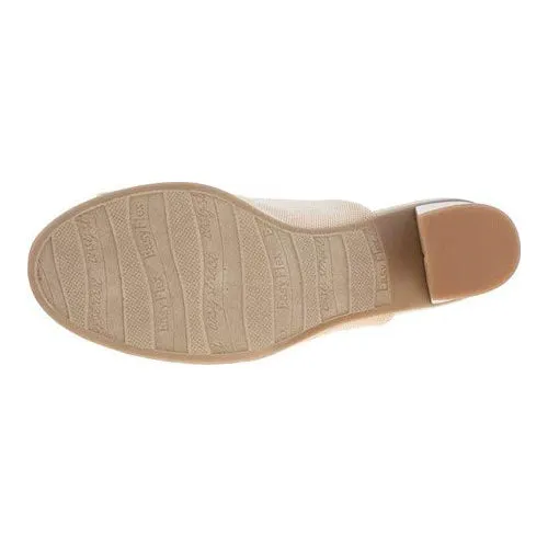 Easy Street Women's Mule, Natural Stretch Fabric, 8 X-Wide