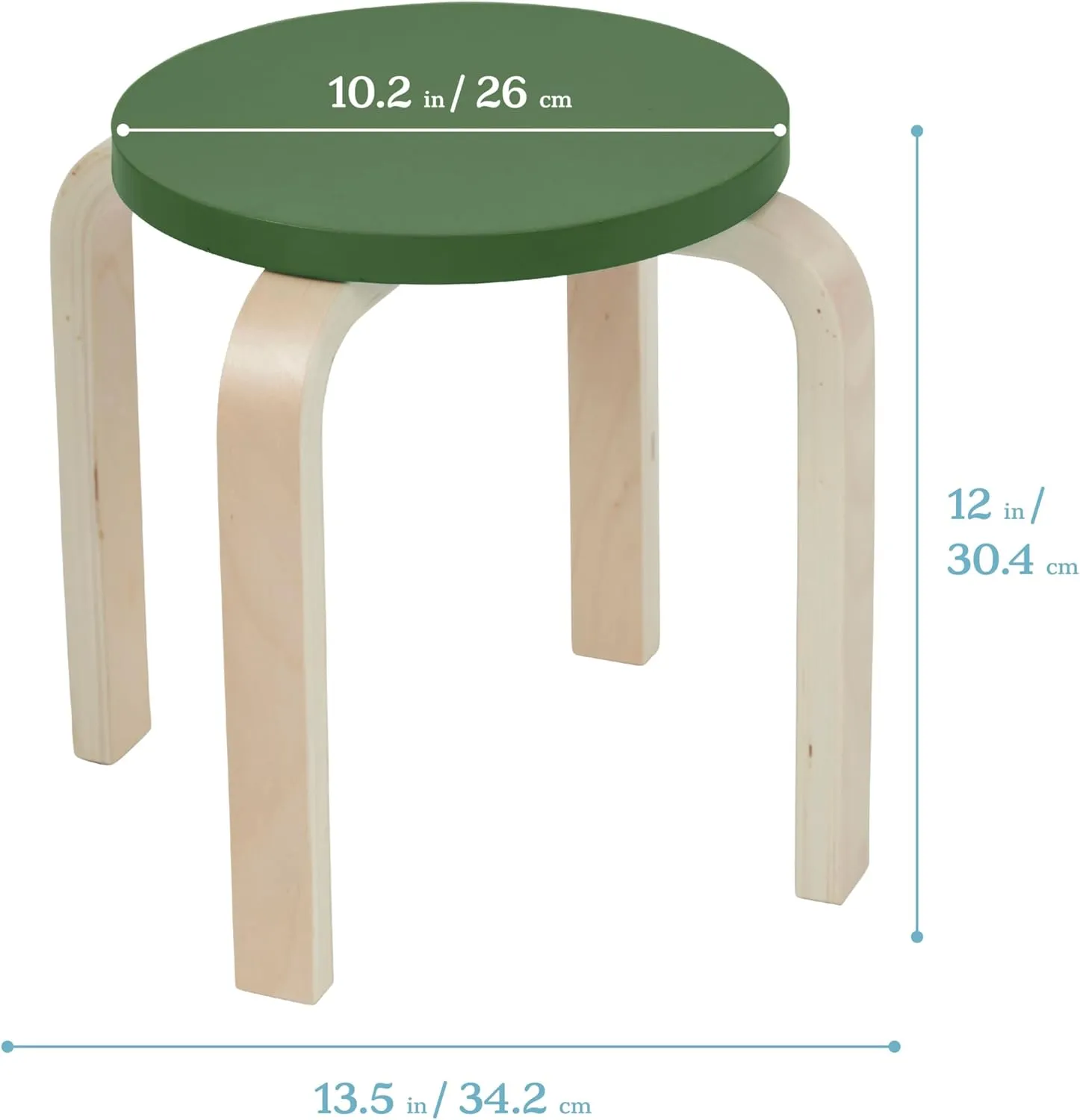 ECR4Kids Bentwood Stackable Stools, Classroom Furniture, Earthtone, 6-Piece