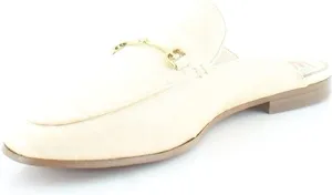 Eggshell Popular picks Edelman On Linnie Chain Embellished Flat Slip Almond Data-driven Mules Toe Sam