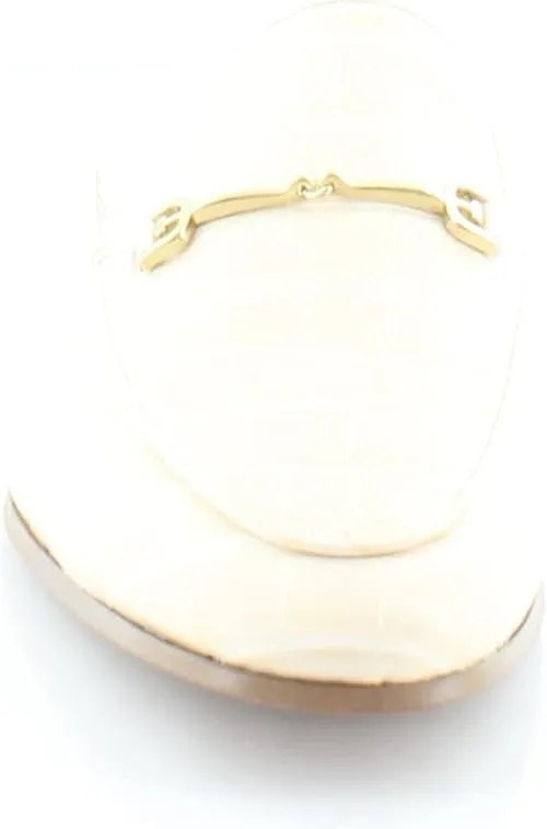 Eggshell Popular picks Edelman On Linnie Chain Embellished Flat Slip Almond Data-driven Mules Toe Sam