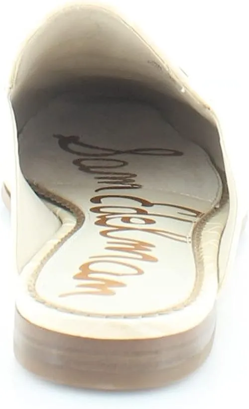 Eggshell Popular picks Edelman On Linnie Chain Embellished Flat Slip Almond Data-driven Mules Toe Sam