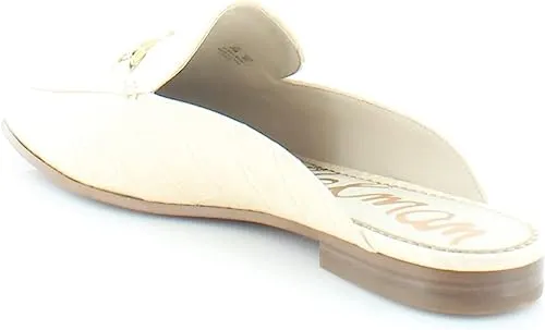 Eggshell Popular picks Edelman On Linnie Chain Embellished Flat Slip Almond Data-driven Mules Toe Sam