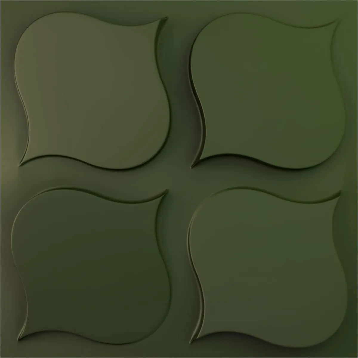 Ekena Millwork 19 5/8"W x 19 5/8"H Clover EnduraWall Decorative 3D Wall Panel, Satin Canyon Green (Covers 2.67 Sq. Ft.