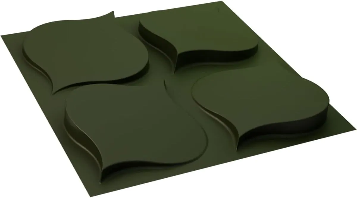 Ekena Millwork 19 5/8"W x 19 5/8"H Clover EnduraWall Decorative 3D Wall Panel, Satin Canyon Green (Covers 2.67 Sq. Ft.