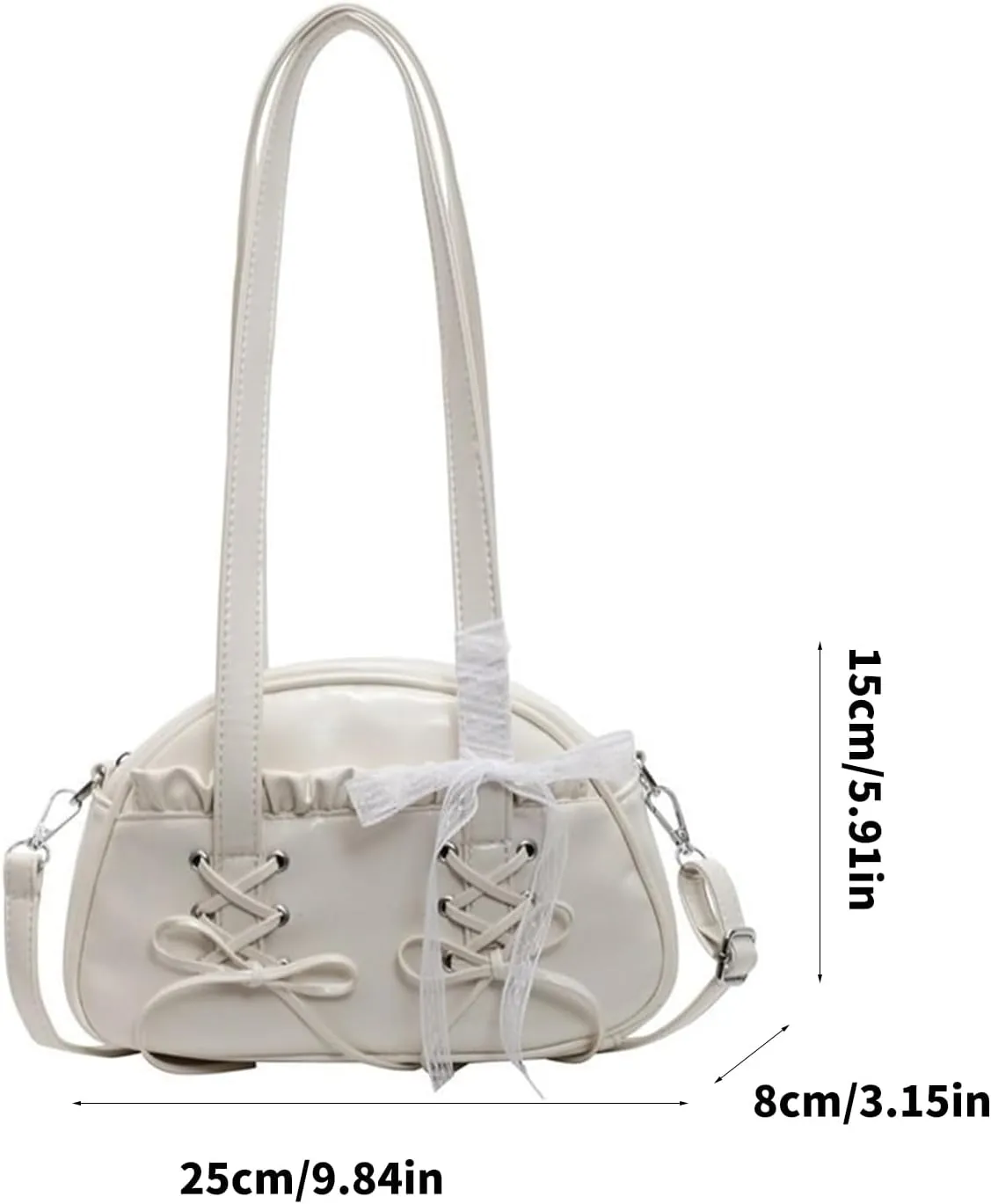 Elegant Ballet Styles Lace Trim Bowknot Shoulder Bag For Women With Spacious Pillow Shape Design Crossbody Bags