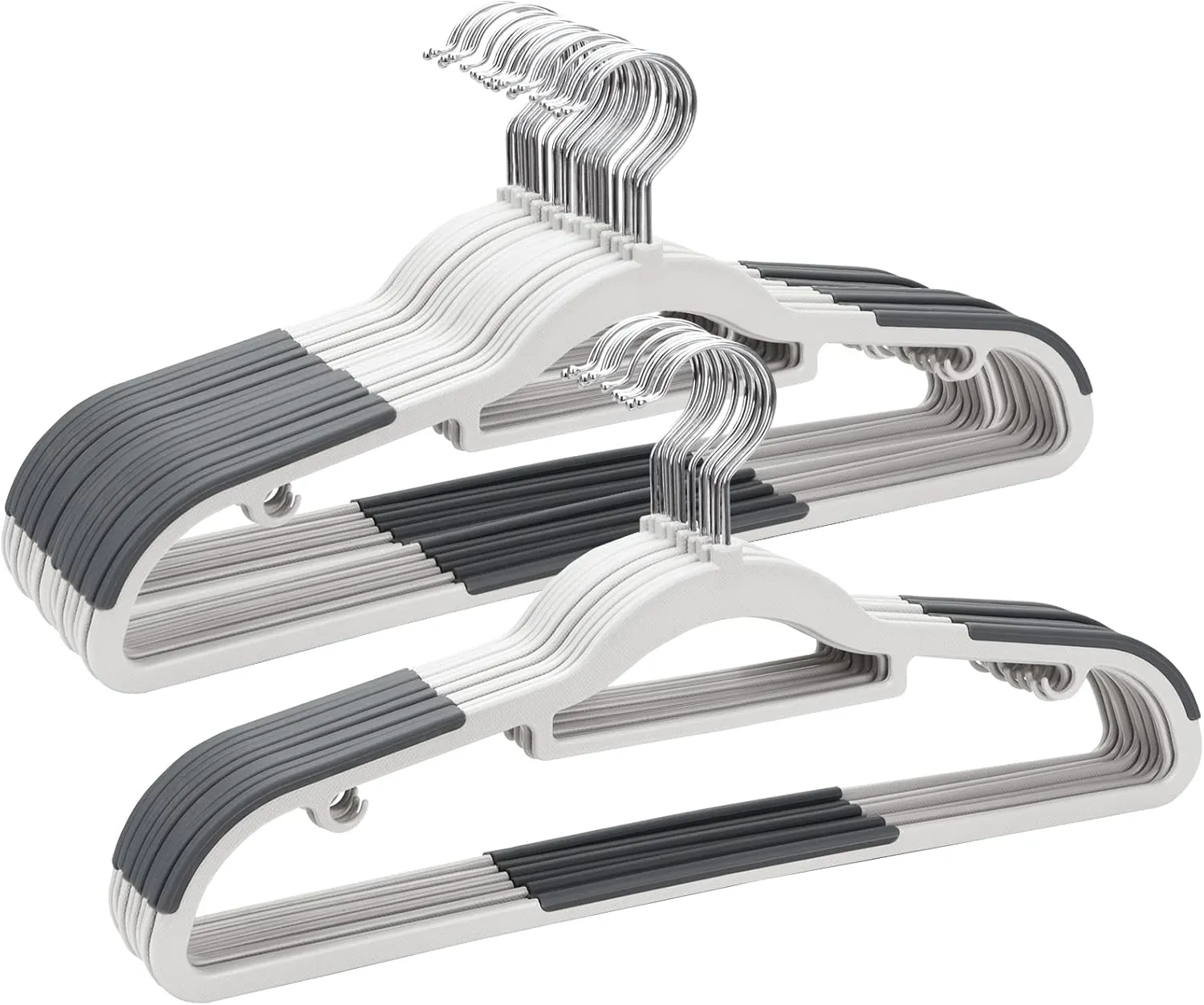 ELONG HOME Plastic Hangers - 30 Pack, Non Slip Slim Coat Hangers, Heavy Duty Thin Plastic, 17.1" for Women/Men Clothes