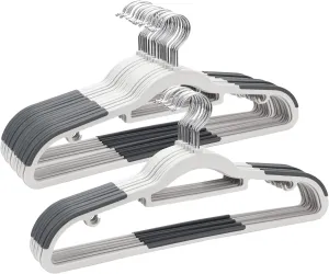 ELONG HOME Plastic Hangers - 30 Pack, Non Slip Slim Coat Hangers, Heavy Duty Thin Plastic, 17.1" for Women/Men Clothes