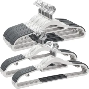 ELONG HOME Plastic Hangers - 50 Pack, Non Slip Slim Coat Hangers, Heavy Duty, 17.1" for Women/Men Clothes