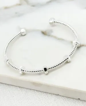 Envy Thin Textured Bangle Silver