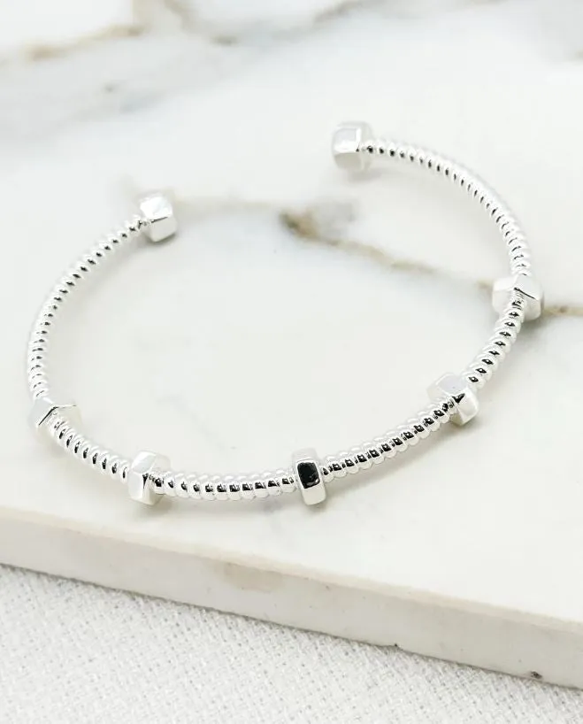 Envy Thin Textured Bangle Silver