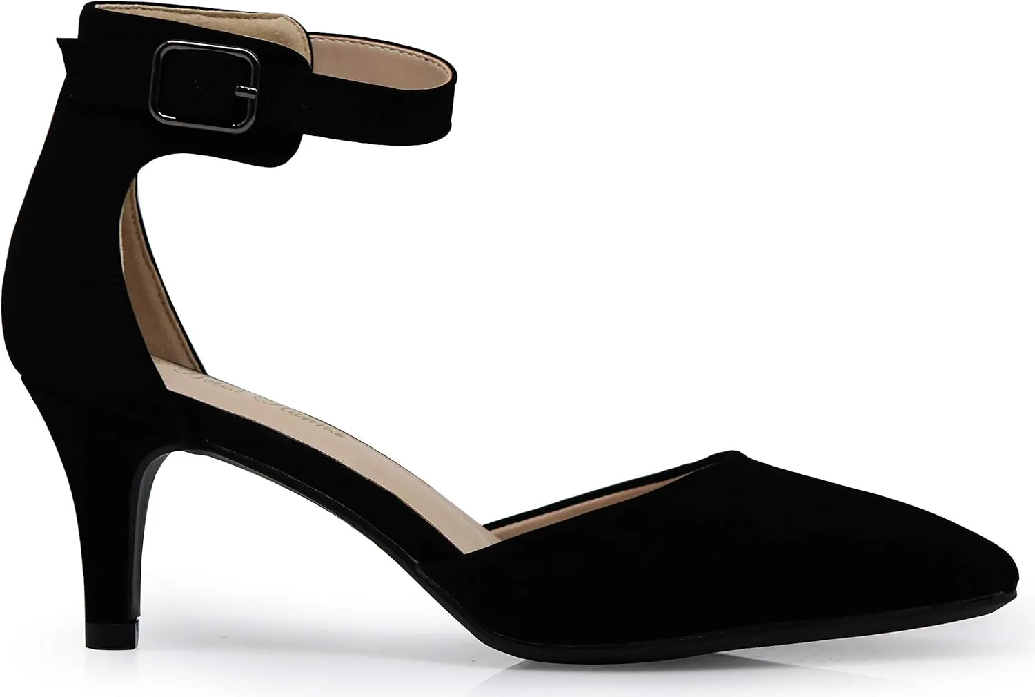 Enzo Romeo Jputa Women's Pointy Toe High Mid Heel Sexy Ankle Strap Sandals Ballerina Dress Pump Ballet Wedding Patent Harlow Pump Shoes