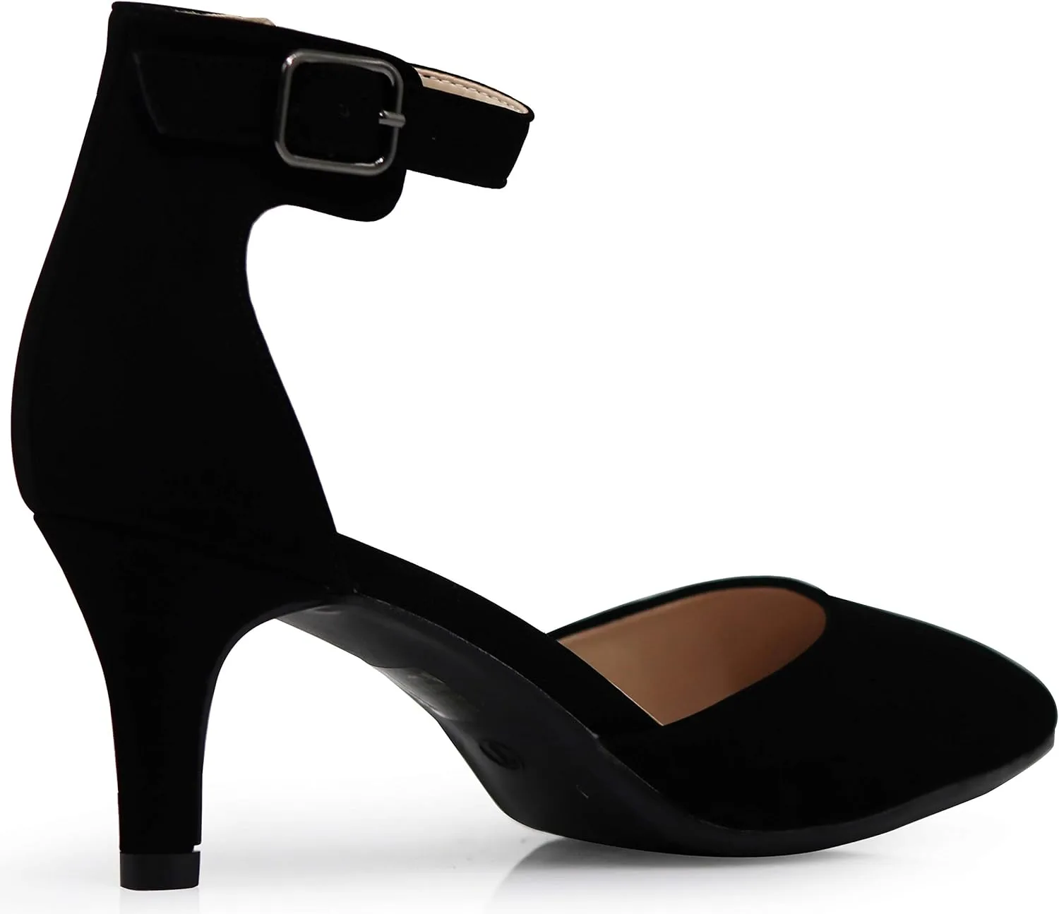 Enzo Romeo Jputa Women's Pointy Toe High Mid Heel Sexy Ankle Strap Sandals Ballerina Dress Pump Ballet Wedding Patent Harlow Pump Shoes