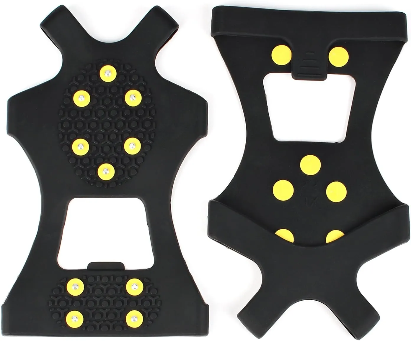 EONPOW Ice Grips, Ice & Snow Grips Cleat Over Shoe/Boot Traction Cleat Rubber Spikes Anti Slip 10 Steel Studs Crampons Slip-on Stretch Footwear
