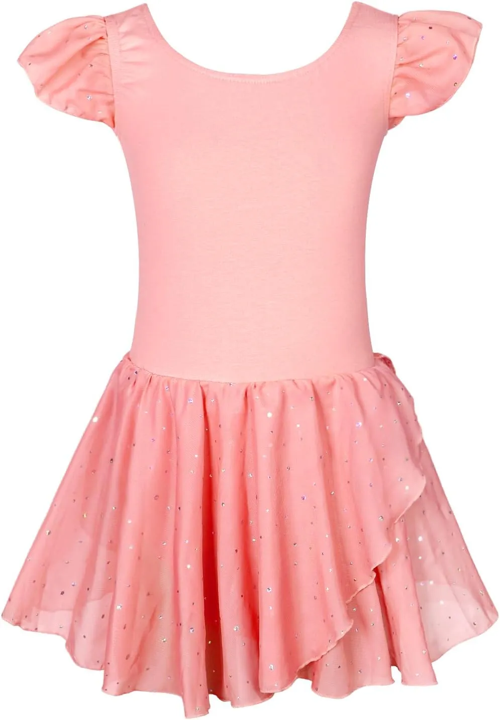 EQSJIU Girls Ruffle Sleeve Ballet Dance Dress Tutu Skirted Leotard Ballet Outfits Dance Leotard for Girls 1-10 Years