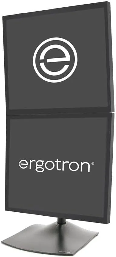Ergotron – DS100 Dual Monitor Stand for Desk, Double VESA Mount – for 2 Monitors Up to 27 Inches, 0 to 23 lbs Each – Vertical
