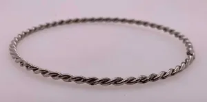 Estate Sterling Silver Slip-on Rope Bangle