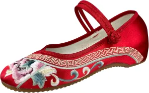 eYLun Women Embroidered Shoes Flats Floral Comfortable Ballet Flats Shoes Round Toe Mary Jane Shoes