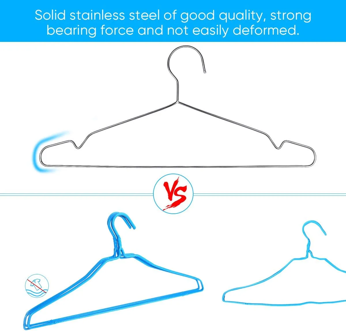 Fayleeko Wire Coat Hangers 40 Pack Strong Heavy Duty Stainless Steel Metal Ultra Thin Space Saving Clothes Hangers 16.5 Inch