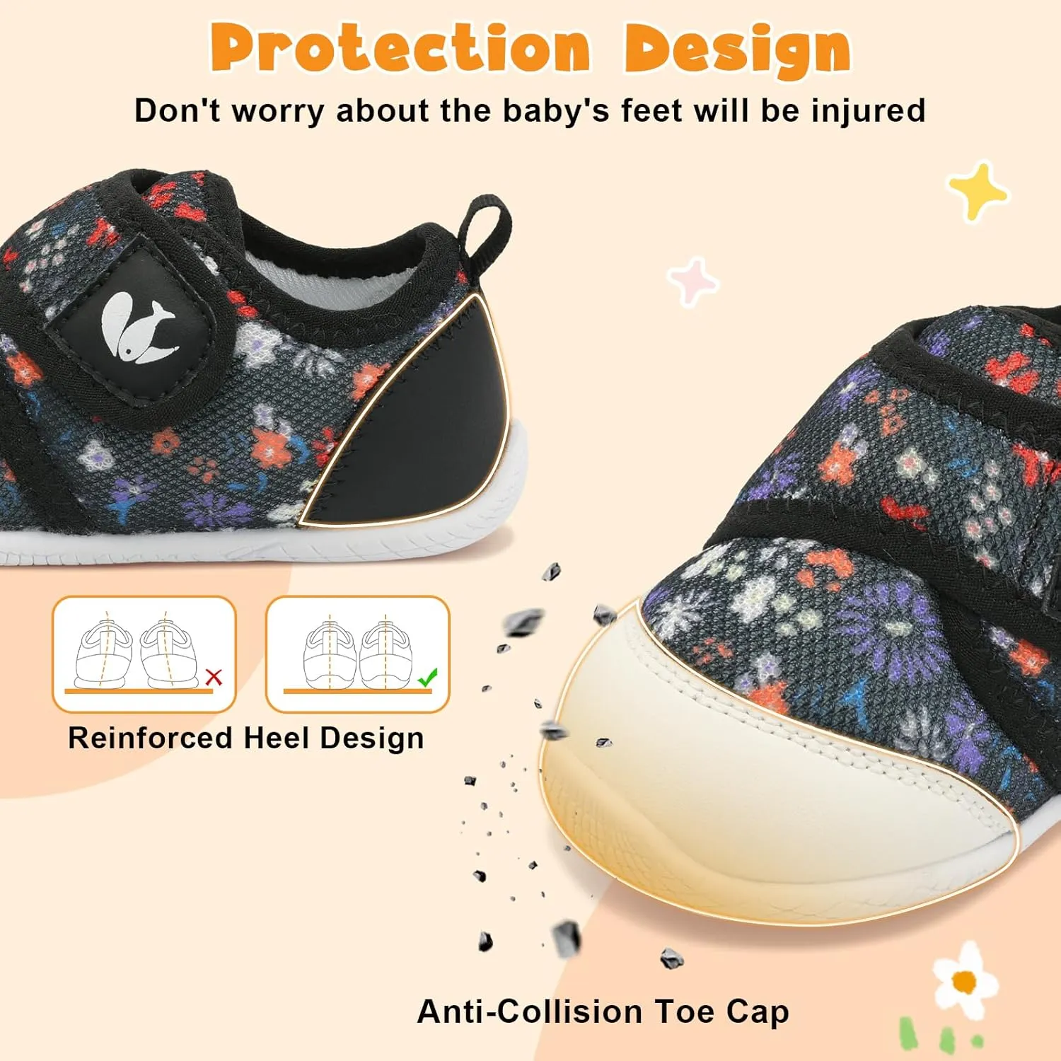 FEETCITY Toddler Shoes Girls Boys Barefoot Shoes Toddler Walking Shoes Kids Slip On Sneakers Breathable Tennis Shoes