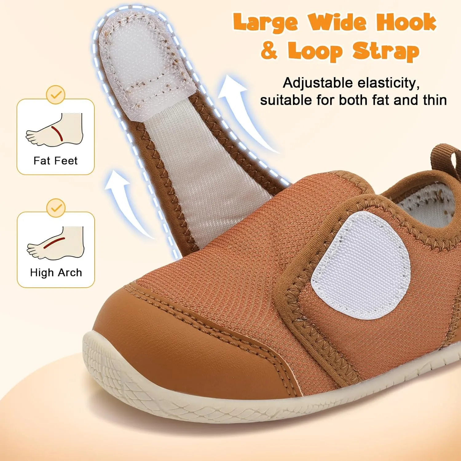 FEETCITY Toddler Shoes Girls Boys Barefoot Shoes Toddler Walking Shoes Kids Slip On Sneakers Breathable Tennis Shoes