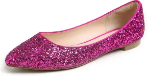 FEVERSOLE Women's Macaroon Colorful Memory Foam Cushion Insock Patent Ballet Flat